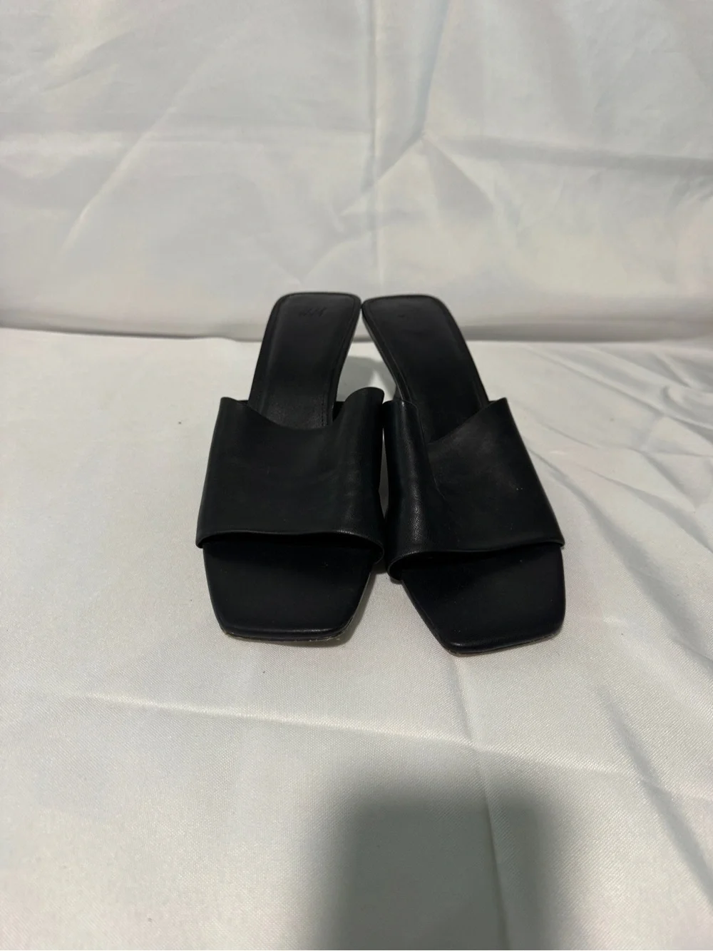 H&M Black Slip-On Kitten Heel Mules